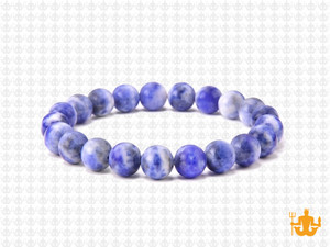 8mm Matte Sodalite Elastic Bracelet 7.5" natural [b3r24m]