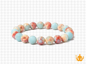 8mm Matte Red Brown Amazonite Elastic Bracelet 7.5" natural [b3r42m]