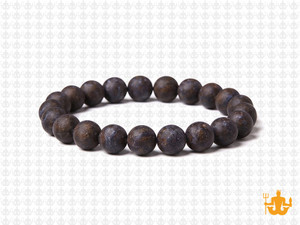 8mm Matte Bronzite Elastic Bracelet 7.5" natural [b3r72m]