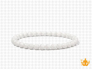 4mm White Obsidian Elastic Bracelet 7.5" natural [b1b98]