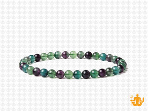 4mm Rainbow Fluorite Elastic Bracelet 7.5" natural [b1r8]