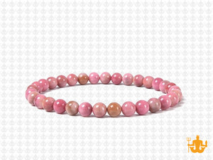 4mm Pink Rhodonite Elastic Bracelet 7.5" natural [b1r15]