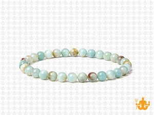 4mm Gold Black Amazonite Elastic Bracelet 7.5" natural [b1r36]