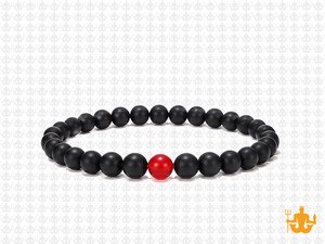 4mm Onyx Obsidian Elastic Bracelet 7.5" [b1b65r]
