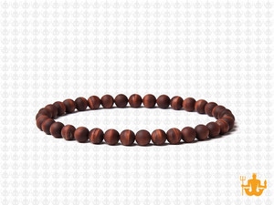 4mm Matte Red Tiger Eye Elastic Bracelet 7.5" natural [b1d6m]