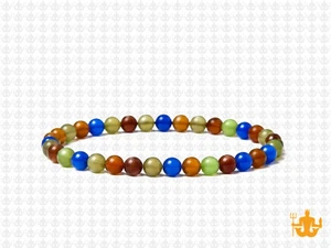 4mm Mix Dark Quartz Elastic Bracelet 7.5" synthetic [b1x11]