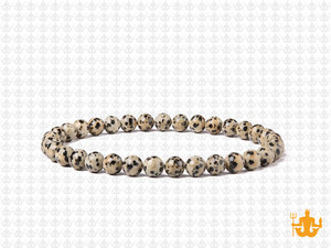 4mm Matte Dalmatian Jasper Elastic Bracelet 7.5" natural [b1b23m]