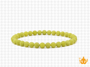 4mm Matte Lemon Agate Elastic Bracelet 7.5" dyed [b1b82m]