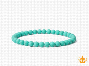 4mm Matte Green Turquoise Elastic Bracelet 7.5" stabilized [b1d22m]