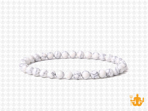 4mm Matte White Turquoise Elastic Bracelet 7.5" stabilized [b1d23m]