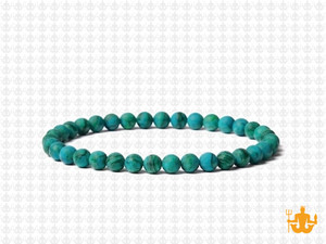 4mm Matte Azurite Chrysocolla Elastic Bracelet 7.5" dyed [b1d41m]