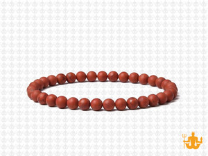 4mm Matte Red Jasper Elastic Bracelet 7.5" natural [b1r12m]
