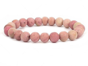 4mm Matte Pink Rhodonite Elastic Bracelet 7.5" natural [b1r15m]