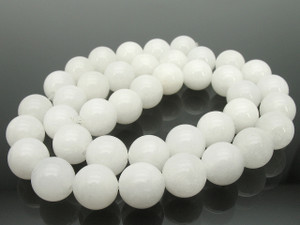 8mm White Jade Round Beads 15.5" natural [8b40]