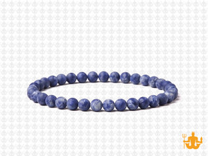 4mm Matte Dark Sodalite Elastic Bracelet 7.5" natural [b1r25m]