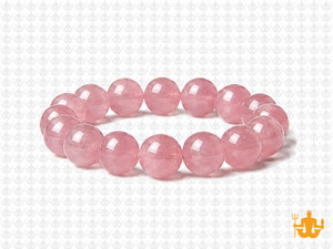 10mm Rose Quartz Elastic Bracelet 7.5" dyed [b4b1]