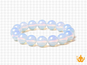 10mm Moonstone Opalite Elastic Bracelet 7.5" synthetic [b4a43]