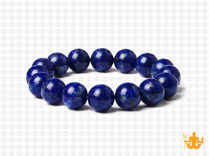 10mm Lapis Lazuli Elastic Bracelet 7.5" dyed [b4m3]