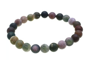 10mm Blood Agate Elastic Bracelet 7.5" natural [b4d1]