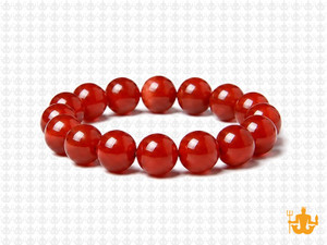 10mm Red Agate Elastic Bracelet 7.5" heated [b4f10]