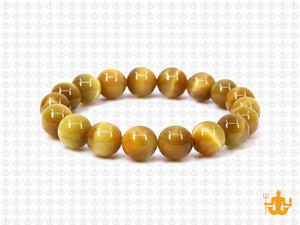 10mm Honey Tiger Eye Elastic Bracelet 7.5" dyed [b4g3h]