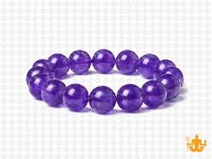 10mm Amethyst Crystal Elastic Bracelet 7.5" natural [b4r6]