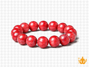 10mm Red Magnesite Elastic Bracelet 7.5" [b4tr]