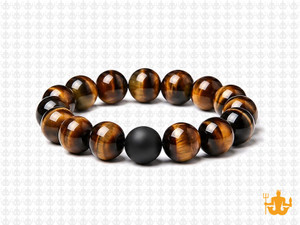 10mm Yellow Tiger Eye Elastic Bracelet 7.5" dyed [b4da2k]
