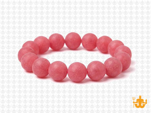 10mm Matte Cherry Quartz Elastic Bracelet 7.5" synthetic [b4a41m]