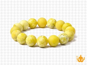 10mm Matte Yellow Serpentine Elastic Bracelet 7.5" natural [b4b33m]