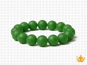 10mm Matte Green Agate Elastic Bracelet 7.5" dyed [b4f13m]