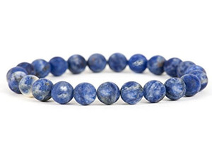 10mm Matte Sodalite Elastic Bracelet 7.5" natural [b4r24m]