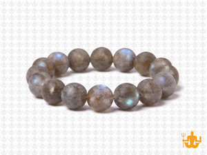 10mm Matte Labradorite Elastic Bracelet 7.5" natural [b4r40m]