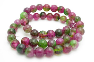 8mm Watermelon Jade Round Beads 15.5" dyed [8b94]