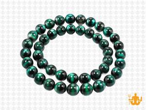 8mm Aqua Tiger Eye Round Beads 15.5" dyed [8g3q]