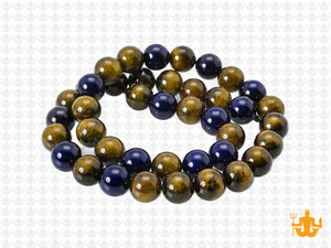 8mm Golden & Blue Tiger Eye Round Beads 15.5" heated [8g3yb]