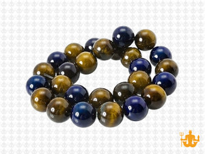 10mm Golden & Blue Tiger Eye Round Beads 15.5" heated [10g3yb]