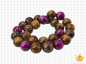 10mm Golden & Pink Tiger Eye Round Beads 15.5" heated [10gyf]