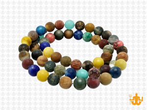 6mm Mix Stones Round Beads 15.5" Natural [6x99b]