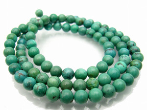 8mm Green Turquoise Round Beads 15.5" stabilized [8d22]