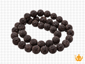 8mm Matte Volcano Black Lava Round Beads 15.5" natural [8d50m]