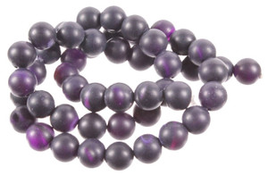 8mm Matte Purple Agate Round Beads 15.5" dyed [8f14m]