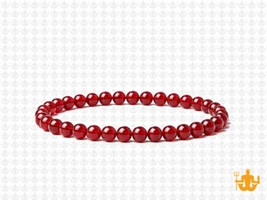 4mm Coral Quartz Elastic Bracelet 7.5" synthetic [b1a77]