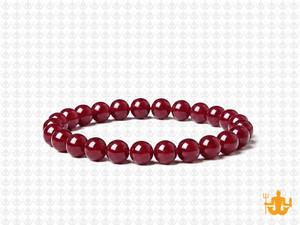 6mm Garnet Quartz Elastic Bracelet 7.5" synthetic [b2a80]