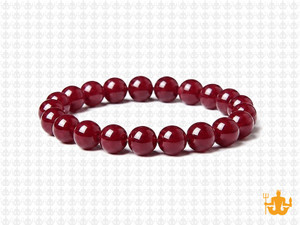 8mm Garnet Quartz Elastic Bracelet 7.5" synthetic [b3a80]