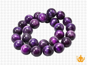 10mm Purple Tiger Eye Round Beads 15.5" dyed [10g3p]