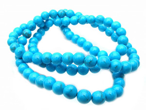 4mm Turquoise Round Beads 15.5" synthetic [4a14]