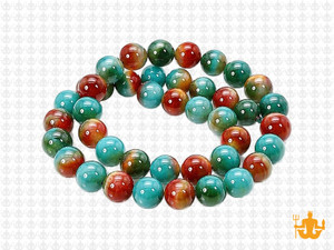 8mm Rainbow Agate Round Beads 15.5" dyed [8f19]