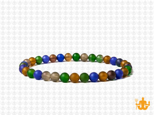 4mm Mix Matte Quartz Elastic Bracelet 7.5" synthetic [b1s13]