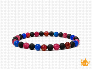 4mm Mix Jade Elastic Bracelet 7.5" dyed [b1s40]